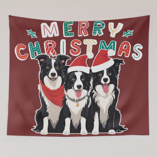 Aperçu de l'œuvre Border Collie de Noël – Joyeux Noël créée et vendue par GoodyPaws.