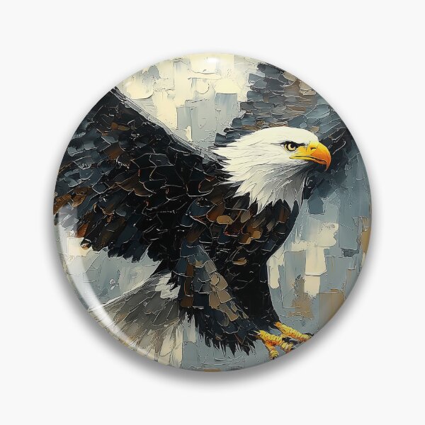 Item preview, Bald Eagle in Flight: Dynamic Impasto Art designed and sold by Moisky Art.