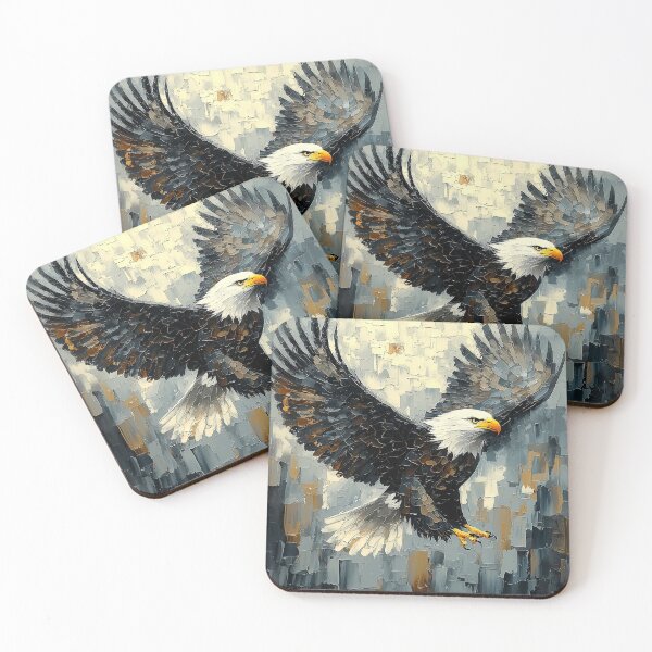 Item preview, Bald Eagle in Flight: Dynamic Impasto Art designed and sold by Moisky Art.