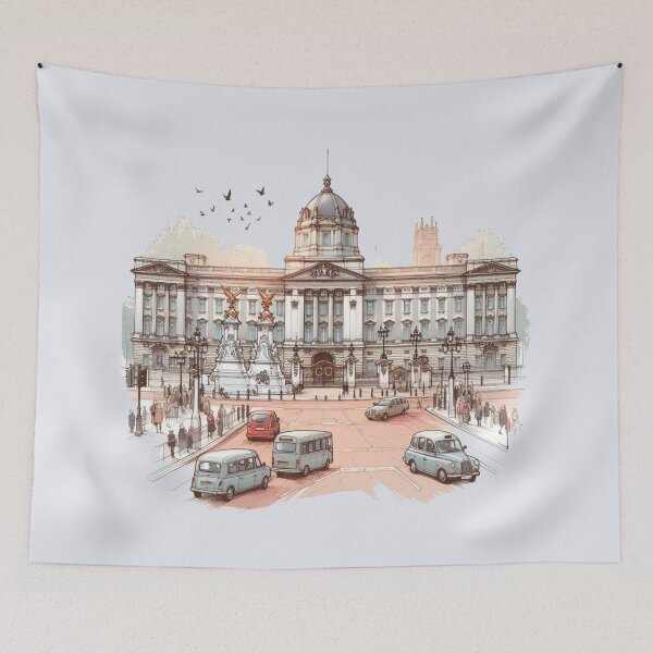 Item preview, Buckingham Palace London - Elegant 3D Sketch Design,  designed and sold by PaintMeWorld.