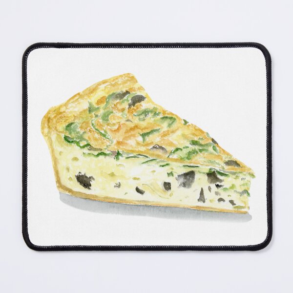 Item preview, Watercolor Mushroom And Spinach Quiche  designed and sold by daphsam.