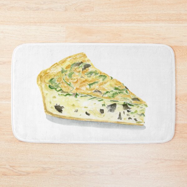 Item preview, Watercolor Mushroom And Spinach Quiche  designed and sold by daphsam.