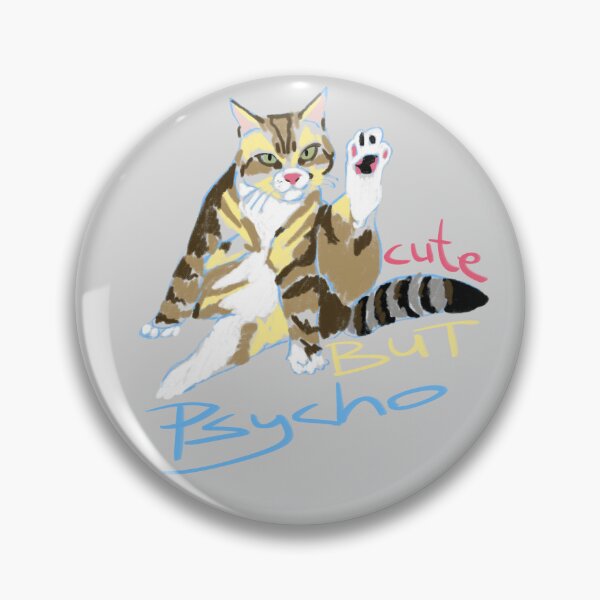 Item preview, Adorable Yet Psycho Cat Illustration – Cute & Quirky Design for Cat Lovers designed and sold by Pandositive.