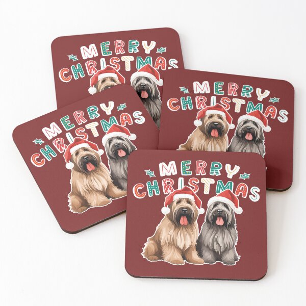 Item preview, Christmas Briards – Merry Christmas designed and sold by GoodyPaws.