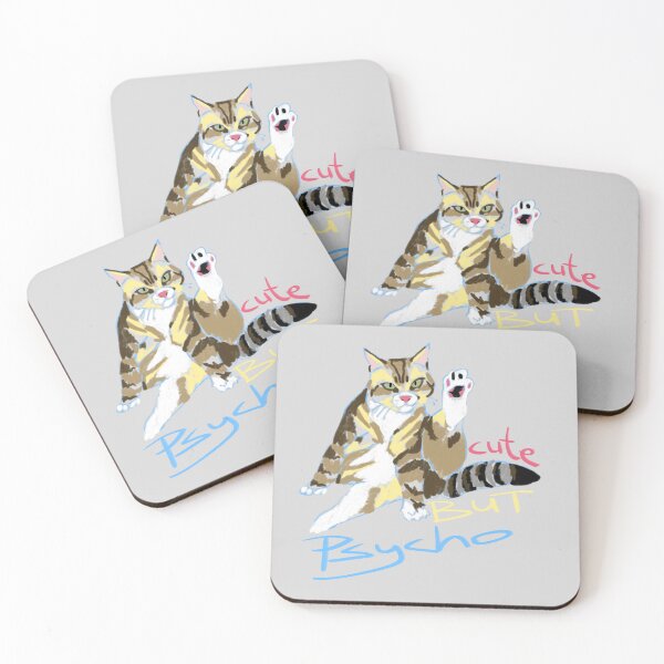 Item preview, Adorable Yet Psycho Cat Illustration – Cute & Quirky Design for Cat Lovers designed and sold by Pandositive.