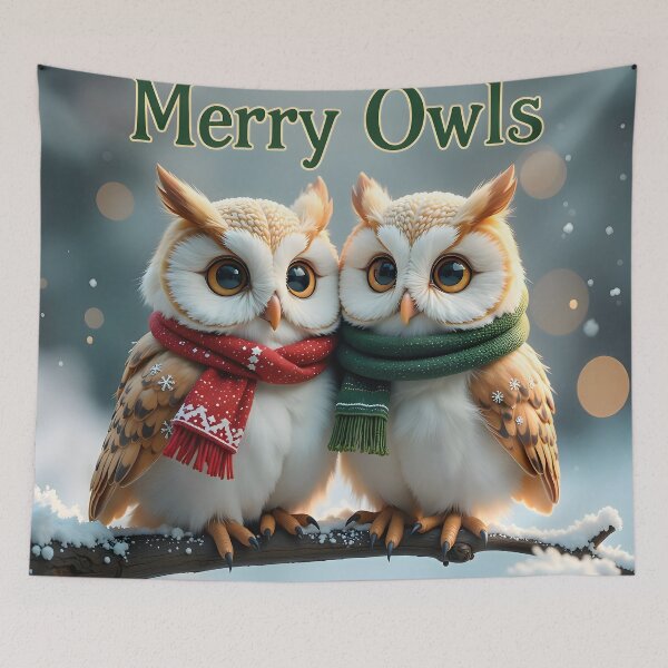 Item preview, Festive Owls - Merry Owls Winter Design designed and sold by QuickPick Store.