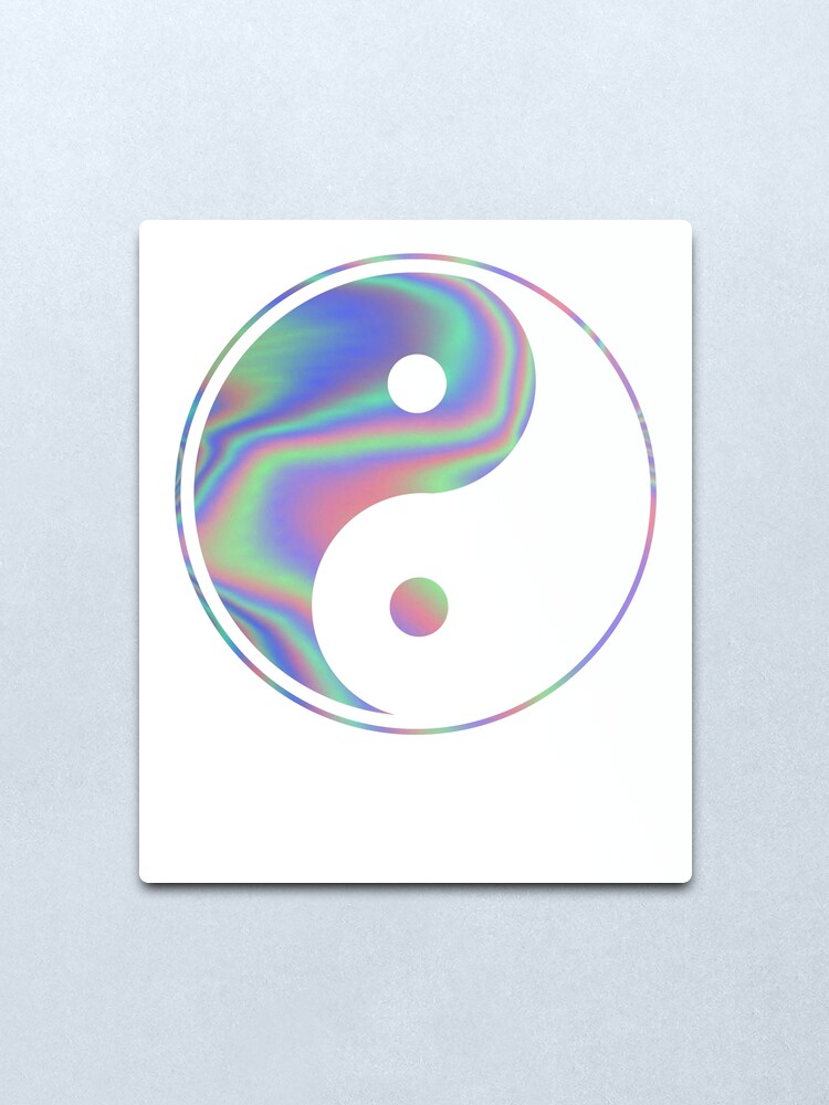 Impression Metallique Holographique Yin Yang Art Yoga Citation Inspiration Par Shieldapparel Redbubble