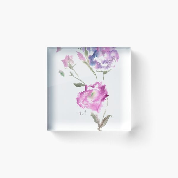 Item preview, Watercolor drawing of blue Eustoma designed and sold by VB Accessories.