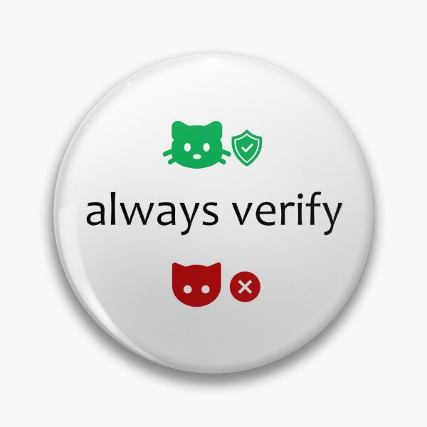 Item preview, Always Verify - Zero Trust Cybersecurity Cats (Light Background) designed and sold by cyberbcat.