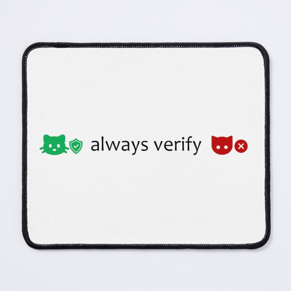 Item preview, Always Verify - Zero Trust Cybersecurity Cats (Light Background) designed and sold by cyberbcat.