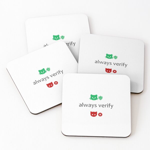 Item preview, Always Verify - Zero Trust Cybersecurity Cats (Light Background) designed and sold by cyberbcat.