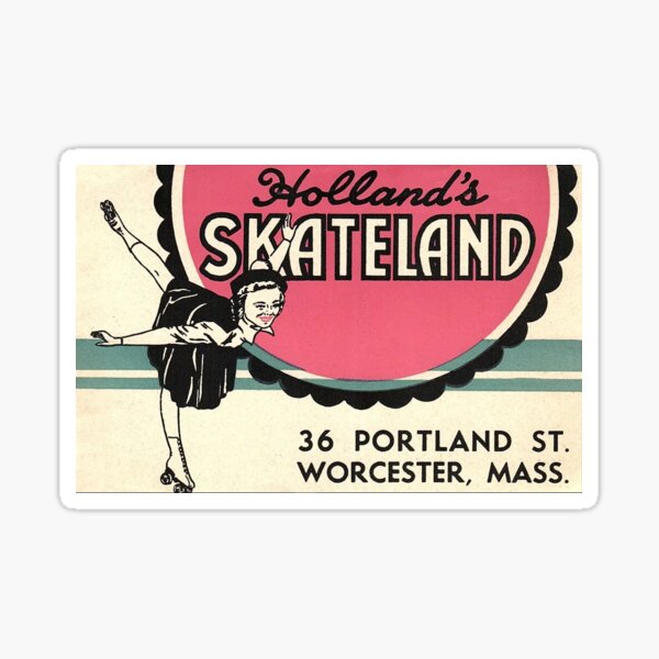 Item preview, Hollands Skateland Worcester Massachusetts Roller Skating Rink Sticker Decal Label designed and sold by tislord.