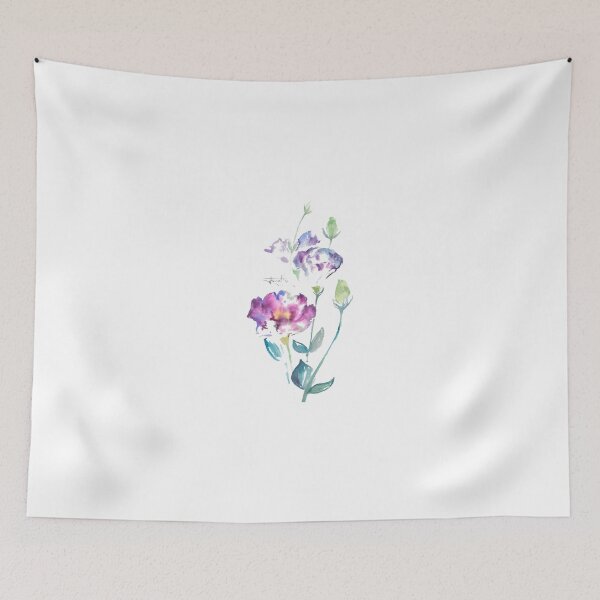 Item preview, Watercolor drawing of blue Eustoma. designed and sold by VB Accessories.