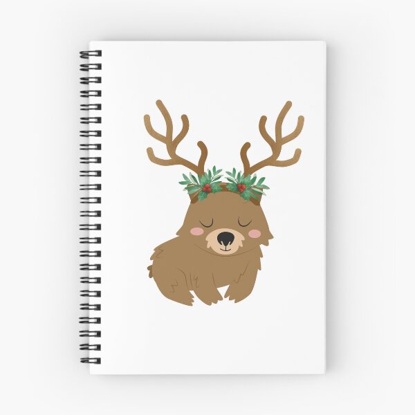 Item preview, Cute Christmas Australian wombat with reindeer antlers designed and sold by Fern-and-Fyre.