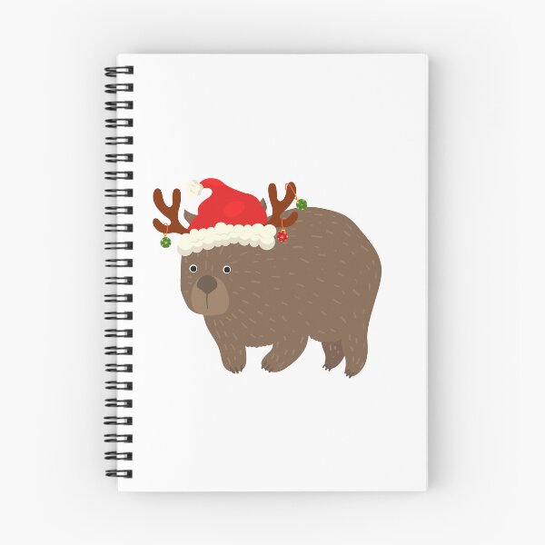 Item preview, Cute Christmas Australian wombat with reindeer antlers designed and sold by Fern-and-Fyre.