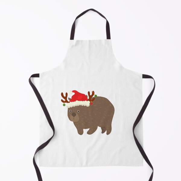 Item preview, Cute Christmas Australian wombat with reindeer antlers designed and sold by Fern-and-Fyre.