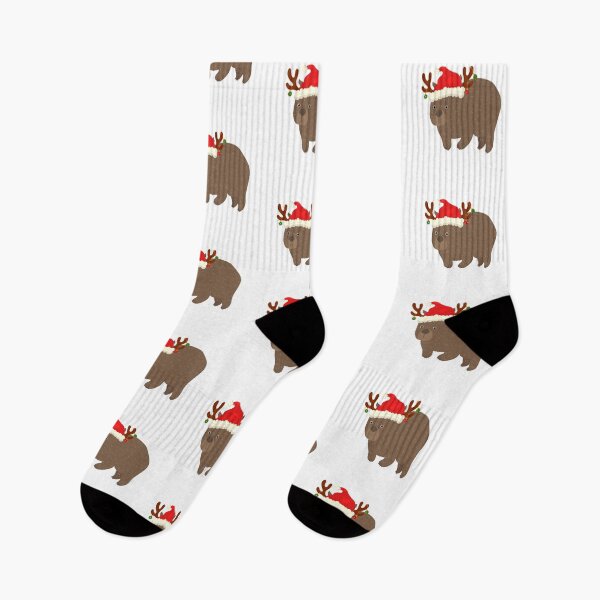 Item preview, Cute Christmas Australian wombat with reindeer antlers designed and sold by Fern-and-Fyre.
