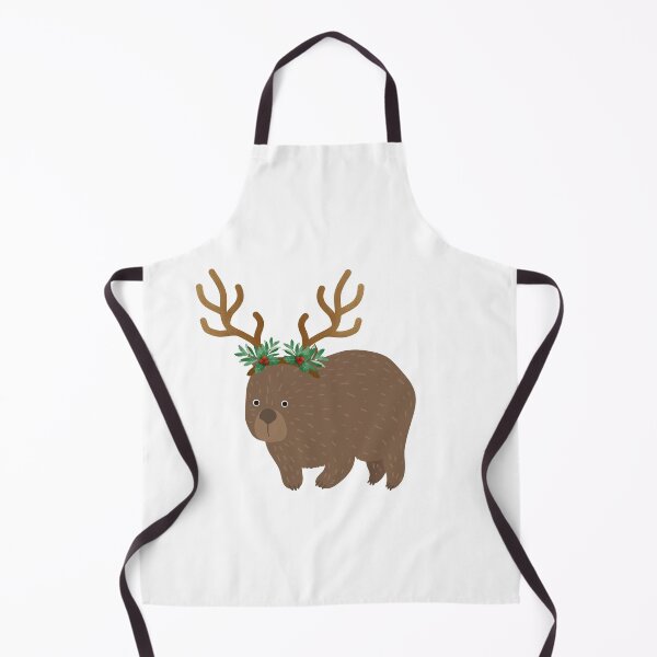Item preview, Cute Christmas Australian wombat with reindeer antlers designed and sold by Fern-and-Fyre.