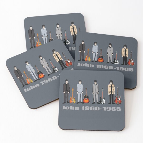 Item preview, John Lennon cartoon with guitars - 1960-1965 eras  designed and sold by Kludoman.