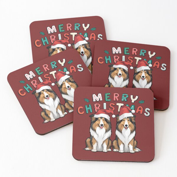 Item preview, Rough Collies – Merry Christmas designed and sold by GoodyPaws.