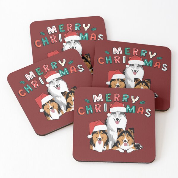 Item preview, Rough Collies – Merry Christmas designed and sold by GoodyPaws.