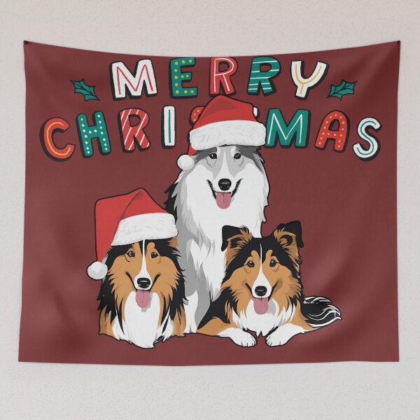 Item preview, Rough Collies – Merry Christmas designed and sold by GoodyPaws.