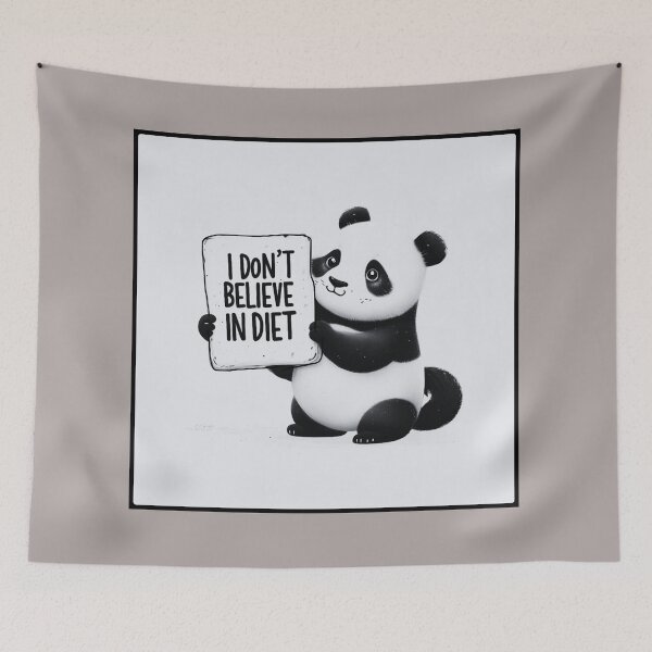 Item preview, I don't believe in diet Panda Bear  designed and sold by Stefrait-7.