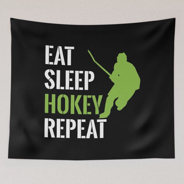 Item preview, Eat Sleep Hokey Repeat - Hockey Player & Lover   designed and sold by Smix Pixels.