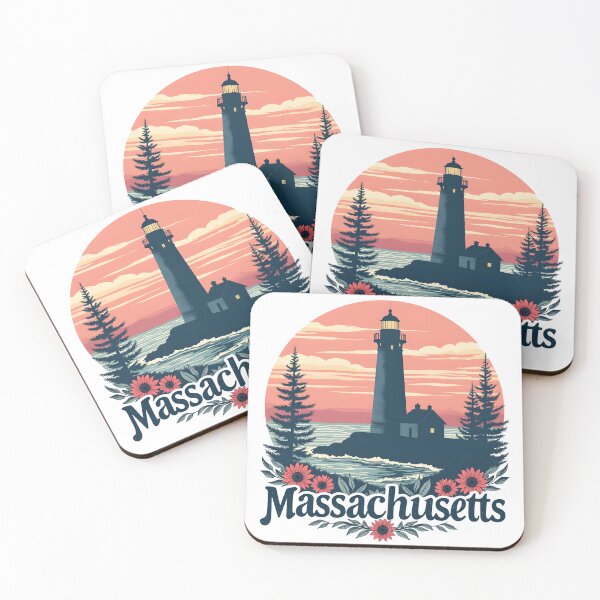 Item preview, Massachusetts Lighthouse Sunset - Coastal Elegance designed and sold by CyberPeakZ.