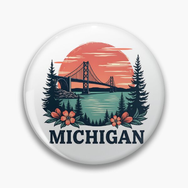 Item preview, Michigan Bridge Sunset - Scenic Great Lakes designed and sold by CyberPeakZ.
