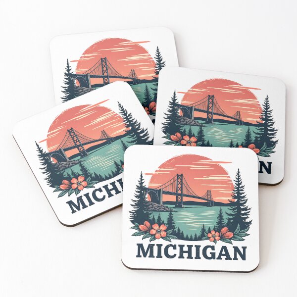 Item preview, Michigan Bridge Sunset - Scenic Great Lakes designed and sold by CyberPeakZ.