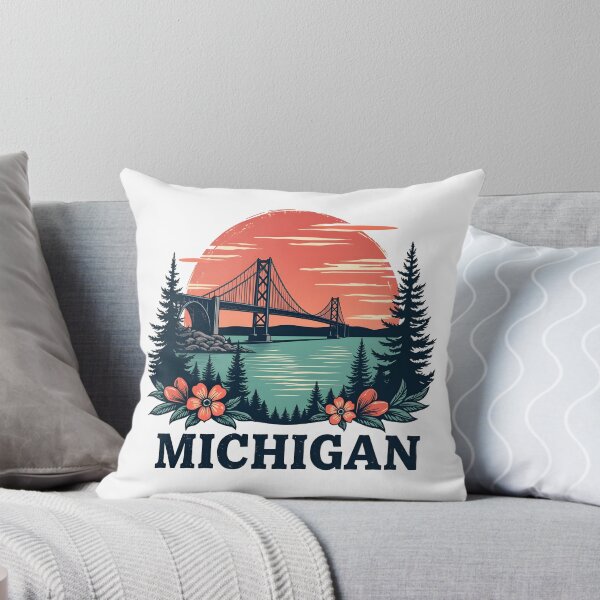 Item preview, Michigan Bridge Sunset - Scenic Great Lakes designed and sold by CyberPeakZ.