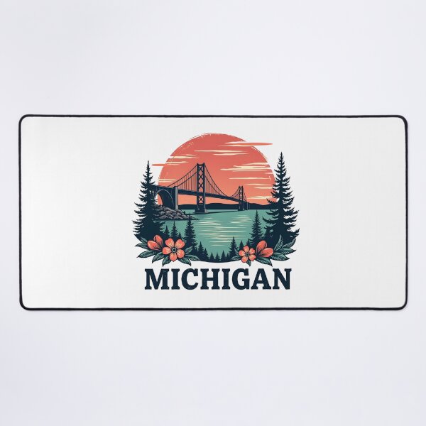 Item preview, Michigan Bridge Sunset - Scenic Great Lakes designed and sold by CyberPeakZ.