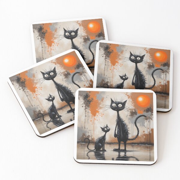 Item preview, Black Cats with Sunset  designed and sold by RetroPop23.