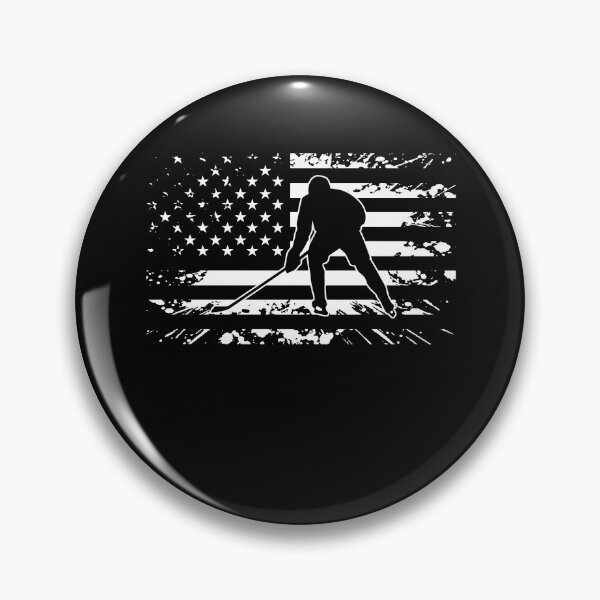 Item preview, Black And White Patriotic Hokey Ball Player Distressed Usa Flag - Hockey Player & Lover   designed and sold by Smix Pixels.