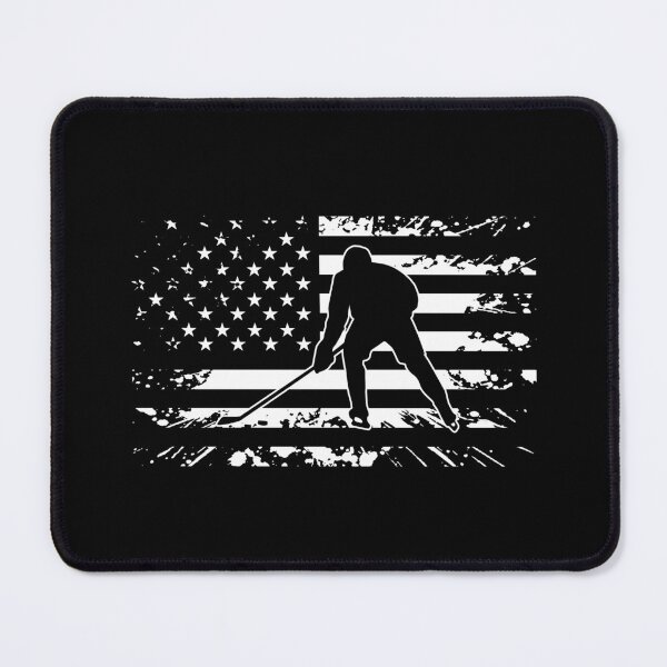 Item preview, Black And White Patriotic Hokey Ball Player Distressed Usa Flag - Hockey Player & Lover designed and sold by Smix Pixels.