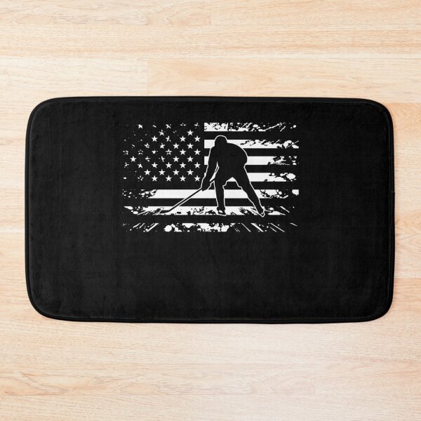 Item preview, Black And White Patriotic Hokey Ball Player Distressed Usa Flag - Hockey Player & Lover   designed and sold by Smix Pixels.