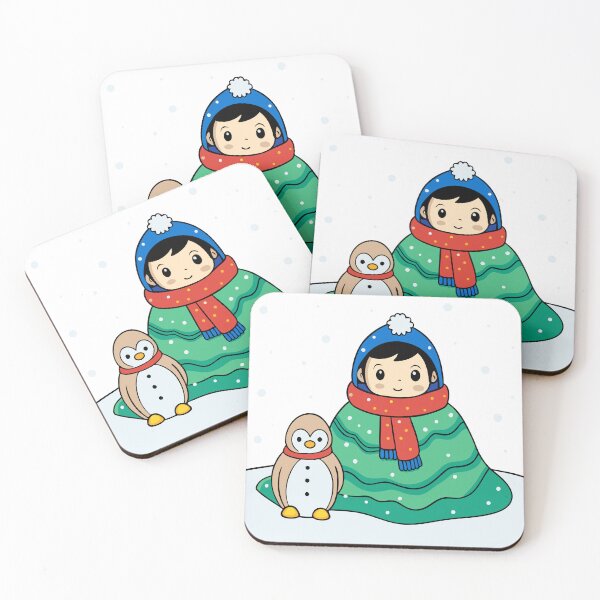 Item preview, Child and Penguin Bundled Up on a Snowy Hill designed and sold by omerfdln34.