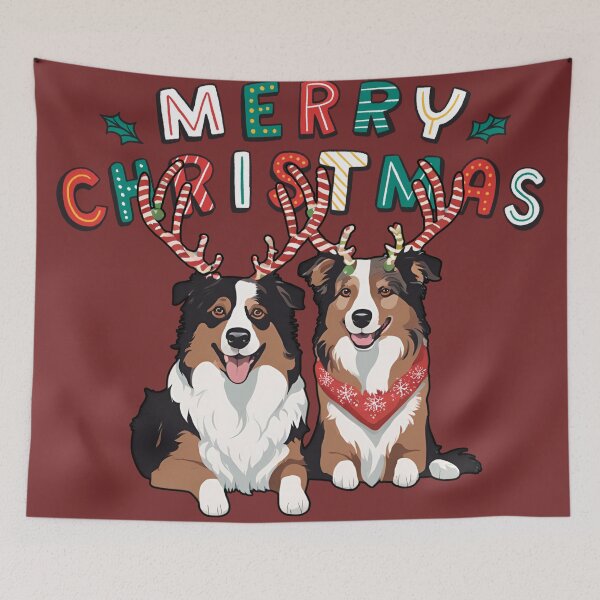 Item preview, Christmas Australian Shepherds – Merry Christmas designed and sold by GoodyPaws.