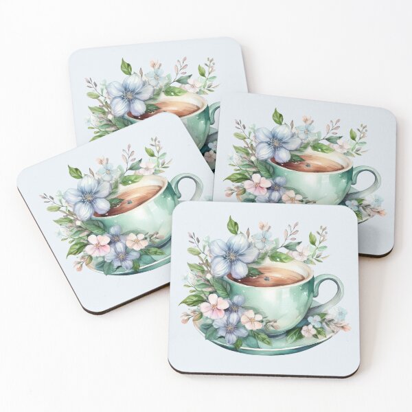 Item preview, Relaxation Tea Lovers | Cup of Tea with Romantic Flowers in Pastel Colors  designed and sold by matchakpop.