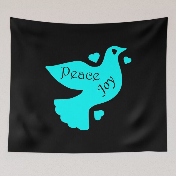 Item preview, The Dove Of Peace Joy And Love - v3 - cyan for dark backgrounds designed and sold by MultimediaSusan.