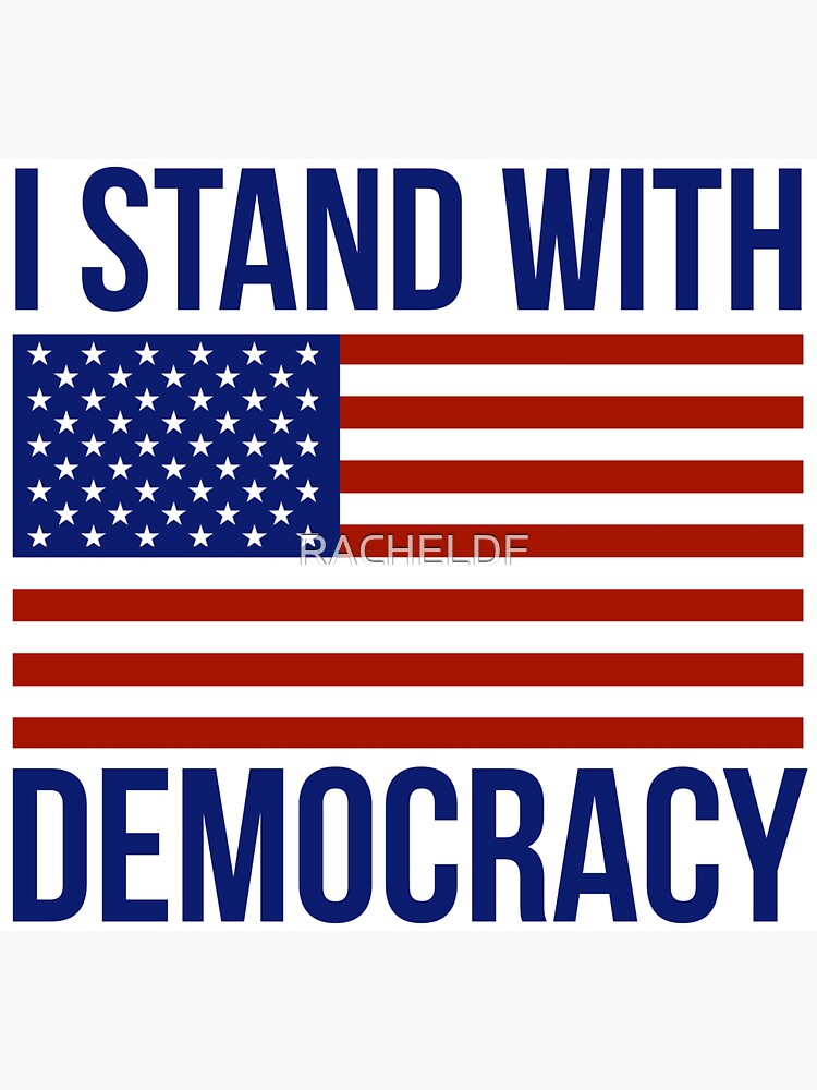 Thumbnail 3 of 3, Sticker, I stand with democracy designed and sold by RACHELDF.