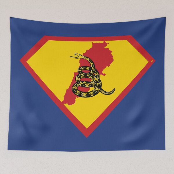 Item preview, LEBANON  - Freedom Is The Superpower - Gadsden Snake Flag - Dont Tread On Me SUPERHERO design designed and sold by pelagio.