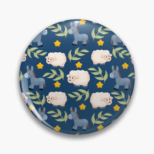 Item preview, Nativity Scene Pattern with Donkey and Sheep – Christmas Religious Decor, Holiday Farm Animals, Biblical Christmas Art designed and sold by kscribblesart.