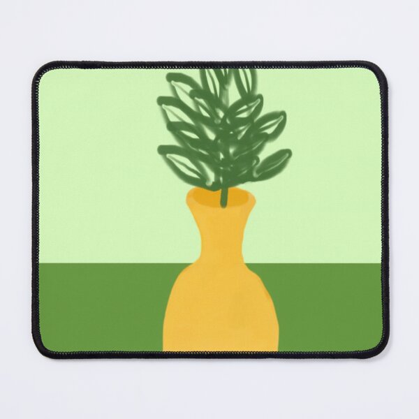 Item preview, Artwork of Yellow Vase With Green Plant on Table designed and sold by Beautiful art store.