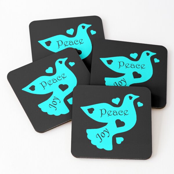 Item preview, The Dove Of Peace Joy And Love - v2 - cyan for dark backgrounds designed and sold by MultimediaSusan.