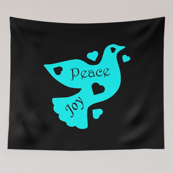 Item preview, The Dove Of Peace Joy And Love - v2 - cyan for dark backgrounds designed and sold by MultimediaSusan.