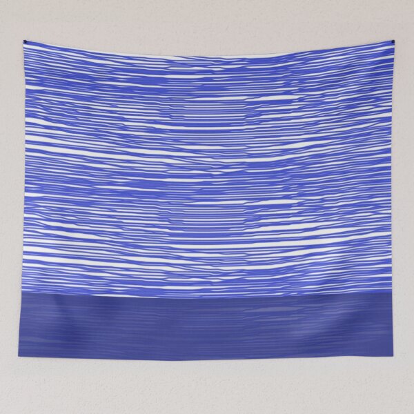 Item preview, Líneas horizontales abstractas azules y blancas que crean un patrón visual dinámico designed and sold by Beautiful art store.