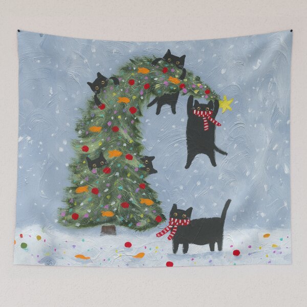 Item preview, Christmas Tree Cats designed and sold by KilkennyCat Art.