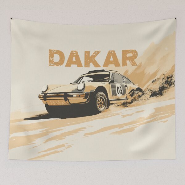 Artikelvorschau, Porsche 911 964 RS Dakar Safari Rallye Abbildung entworfen und verkauft von blackdogshop.